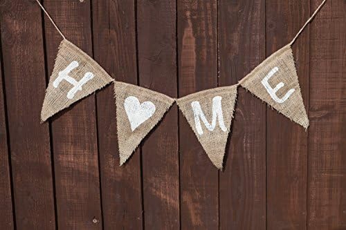 HOME Bunting - Vintage Handmade New Home / House Warming / New House / Welcome / Decoration Burlap / Hessian Bunting