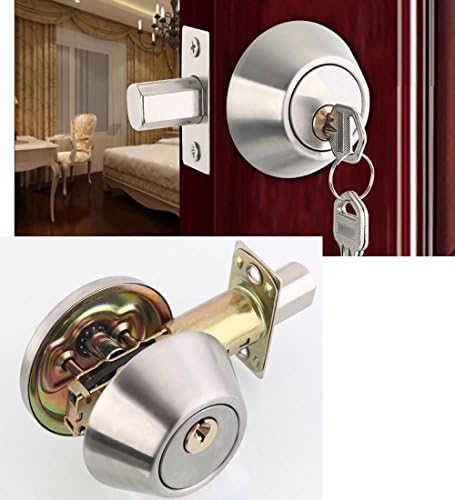 Wandun Single Cylinder Security Lock/Deadbolt, Brass + Stainless Steel,