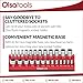 Olsa Tools Magnetic Socket Organizer | 1/4-inch Drive | SAE | RED | Holds 26 Sockets | Professional Quality Tools Organizer