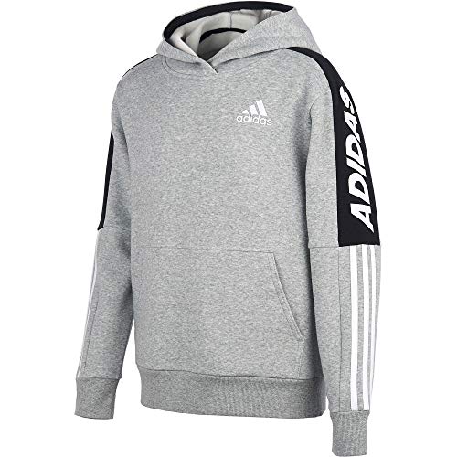 Sudadera con capucha de polar de 3 rayas adidas para niño