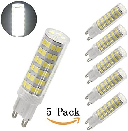 XYTGD Led G9 Base 76-SMD 2835 6W LED Light Bulb, 550LM, Equivalent to 60W Halogen Lamp Replacement, AC 110V-130V, 360 Omni-direction Beam Angle, Dimmable Daylight 6000K ( Pack of 5)