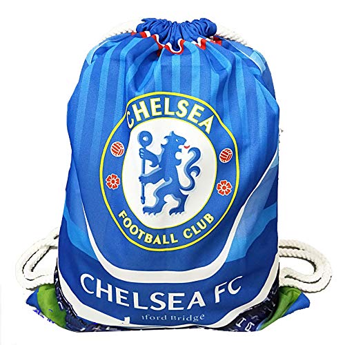 ZQfsns Chelsea Gym Bag Drawstring Backpack Shoe Bag Ball Bag for Soccer Fans (Chelsea, 14.9x18.9inch)