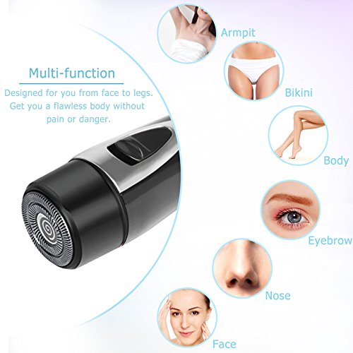 Hair Remover/Painless Facial Hair Removal/Nose&Eyebrow Bikini Trimmer/Electric Shaver with Rechargeable USB Cable&4 Functional Razors for Women&Men,Portable Lipstick Design