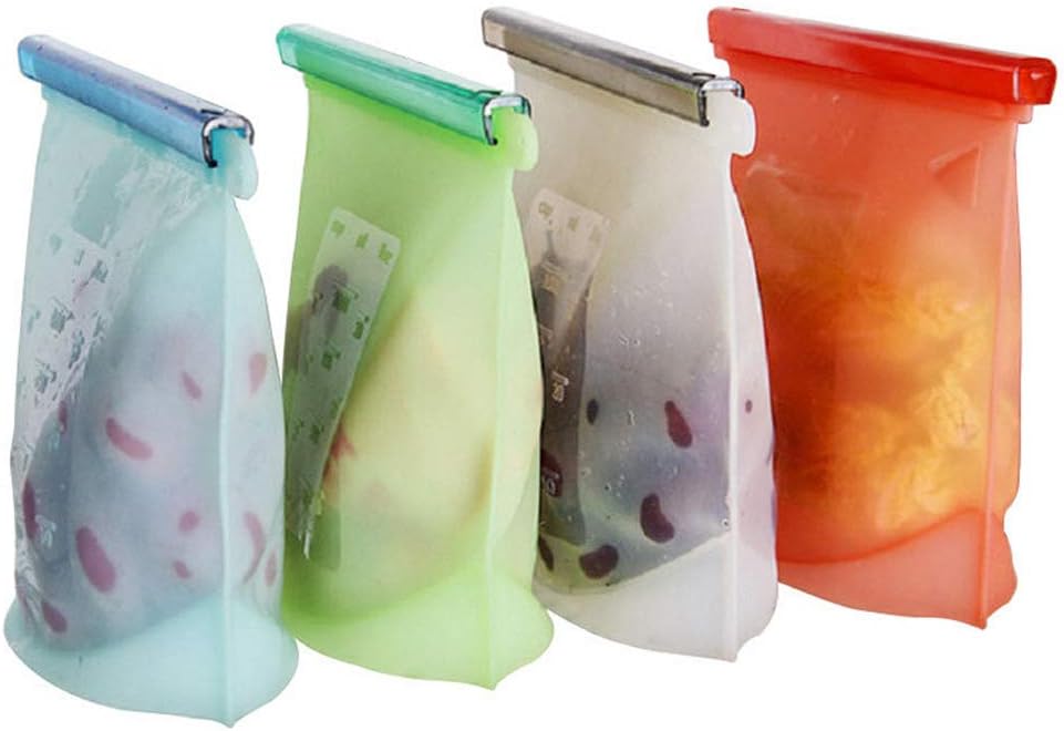 Silicone Food Storage Bag Reusable Food Grade Airtight Seal Versatile
