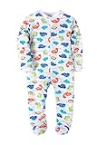Baby Boys' Footed Pajama - 100% Cotton Zip Front Sleep and Play Sleeper - by Marque