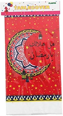 dacyflower PE Plastic Printed Tablecloth, Eid Al-Fitr Meat Meal Tablecloth, Islamic Ramadan Muslim Decoration
