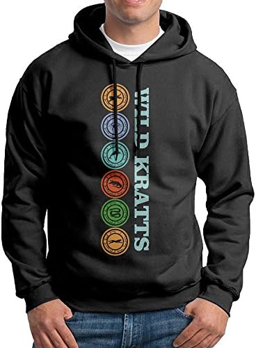 BFWL Men's Hooded Sweatershirts Hoodies Wild Kratts-Creature Power Black