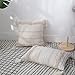 blue page Set of 2 Boho Pillow Covers Tufted Neutral Pillow Covers, Farmhouse Throw Pillow Covers for Couch Bed Decorative Pillow, Bohemian Accent Pillow Case, Cream Square 18x18