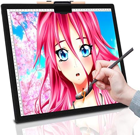 トレース台 A3 ライトボックス A3サイズ超薄型トレス台 高輝度目盛り付き無段階調光ライトテーブル Ledボックストレーサー 品質保証はpse認証済み 用途は製図 書道 デッサン イラストなど