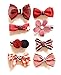 Belle Beau Baby Girls' Hair Bows, Hair Clips Set, Ribbon Lined Alligator Hair Clips