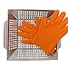 Yukon Glory Stainless Steel Grill Pan & BBQ Glove Set, Perfect for Veggies, Fish or Meat