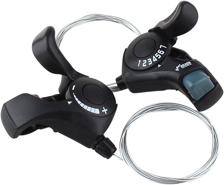 Antfire Thumb Gear Shifters, MTB Mountain Bike Bicycle Transmission Split Dip Outdoor Bike Bicycle Shift Lever Set 3×7 Speed (1 Pair)