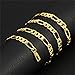WELRDFG 18K gold-plated necklace 5MM men's and women's necklace Figaro chain length 18-32 inches