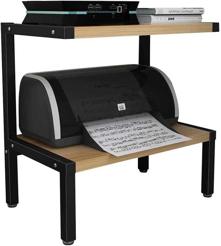 daily supplies Wooden Desktop Printer Stand，Home Desk Printer Shelves Doublelayer Copier