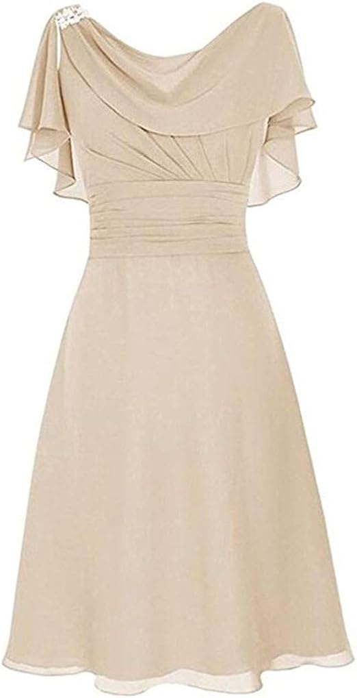 beige knee length dress