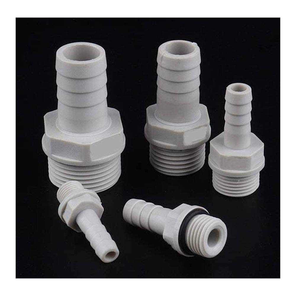 huicouldtool2pcs/lot 1/2 3/4 Male Thread to 8-25mm POM Pagoda Connector Soft Pipe Joint Plastic Tech Hose Connector with Washer,3l4 Inch-25mm