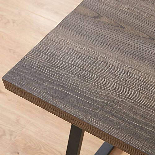 HSH Rustic Computer Desk, Metal and Wood Home Office Desk, Industrial Vintage Soho Study Writing Table, Gray 47 inch - Image 2