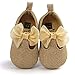 Voberry Toddler Baby Girls Boy's Sneaker Moccasins Anti-slip Soft Sole Bow Shoes (0~6Month, Gold)