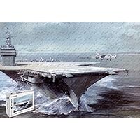 PigBangbang,20.6 X 15.1 Inch,Premium Basswood Large Size - USS Saratoga Cva Cvb Carrier Forrestal Class Aircraft - 300 Piece Jigsaw Puzzle