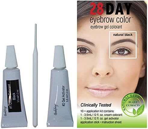 28 Day Eyebrow Color Natural Black - Gel Colorant Covers Resistant Grays