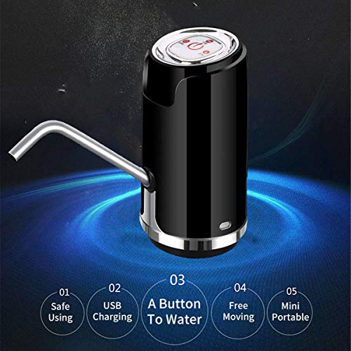 Water Bottle Pump, USB Charging Universal Electric Water Bottle Dispenser Improved Portable Bottle Water Pump Water Bottle Switch for Universal 2-5 Gallon Water Jug Pump by SunnyHome
