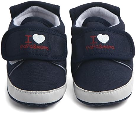 Baby Shoes For Boys Girls - Love Papa&amp;Mama, Cotton Upper Rubber Dots Sole Toddler Sneaker Skidproof First Walkers 0-18 Months 3 Colors