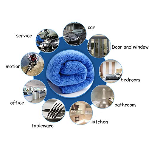 Multi-purpose Vehicle Cleaning Towel Car Dry Washing and Polishing Microfiber Towel Short Velvet Cloth Dust Cleaning Cloth Suitable for Kitchen, Car, Bathroom, Glasses, 11.8in x 27.5in (Pack of 4)