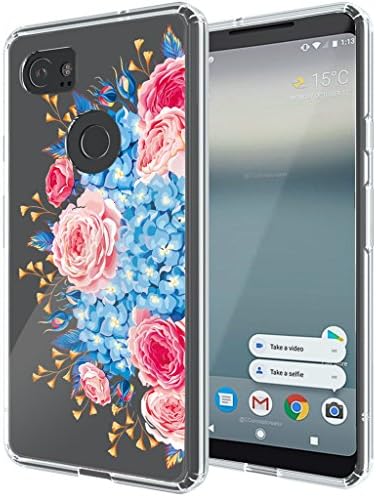Google Pixel 2 XL Case Anbobo with Slim Shockproof Clear Floral Pattern Soft Flexible TPU Back Cover  for Google Pixel 2 XL (2017) (Rose flower)