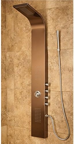 PULSE ShowerSpas Santa Cruz ShowerSpa Brushed Bronze Stainless Steel Shower Panel