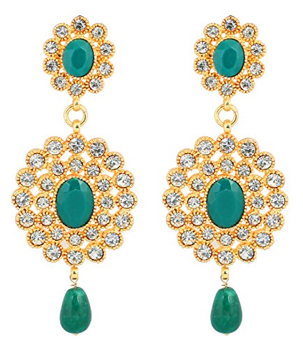 Touchstone gold tone indian bollywood faux emerald dazzling brida…