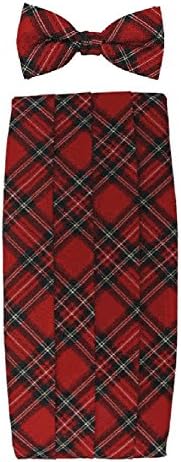 Men's Festive Plaid Cummerbund &amp; Bow Tie Set