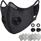 Dust Masks Reusable Dust Pollution Mask with Activated Carbon Filter and Earloop for Pollen Allergy Woodworking Mowing Running Outdoor Activities