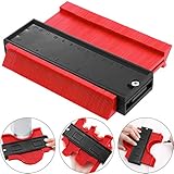 Contour Gauge Duplicator 5 Inch Contour Profile Gauge, Multi-functional Plastic Contour Duplicator Edge Shaping Measure Ruler for Tiling Laminate Woodworking Practical Tool (Red)