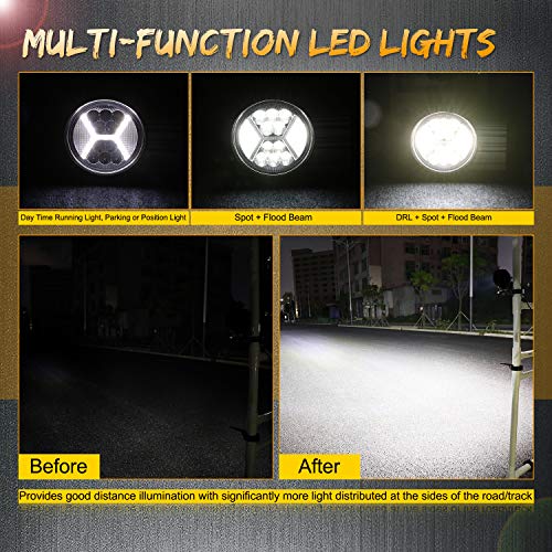DRL LED Pods, SWATOW INDUSTRIES 2PCS 4 Inch 126W Diffused Round Off Road LED Light Pods Driving Lights LED Work Lights Spot Flood Combo Fog Lights for Truck Jeep Cars ATV UTV Motorcycle Tractor Boat - Thumbnail 2