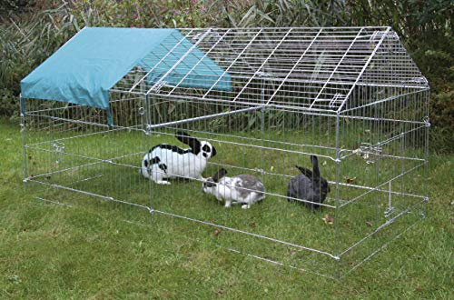 Freilaufgehege, verzinkt, mit Sonnenschutz, 220x103x103cm – Bild 3