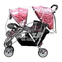 Aligle Weather Shield Double Popular for Swivel Wheel Stroller Universal Size Baby Rain Cover/Wind Shield Deal (Black)