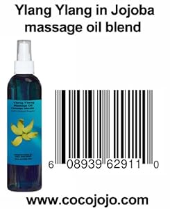 8 Oz 100% Natural Ylang Ylang in Jojoba Massage Oil Blend - Cananga Odorata - Hohoba - Simmondsia Chinenis
