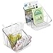 mDesign Small Plastic Food Packet Organizer Caddy - Storage Station for Kitchen, Pantry, Cabinet, Countertop - Holds Spice Pouches, Dressing Mixes, Hot Chocolate, Tea, Sugar Packets - 2 Pack - Clear primary