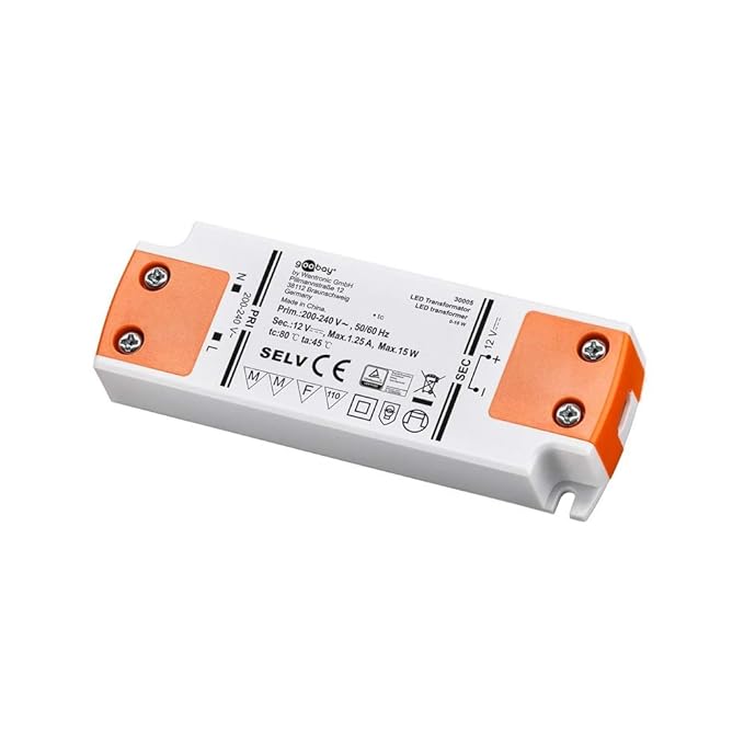 LED-Transformator 230V (AC) auf 12V (DC) für 0,5 bis 15 Watt LED-Lampen