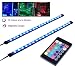 RGB LED Strip Computer Lighting via Magnet with 24 Key Remote Controller for Desktop Computer Case Mid Tower Full Tower (5050 SMD 2pcs 18leds 30cm, R Series) primary