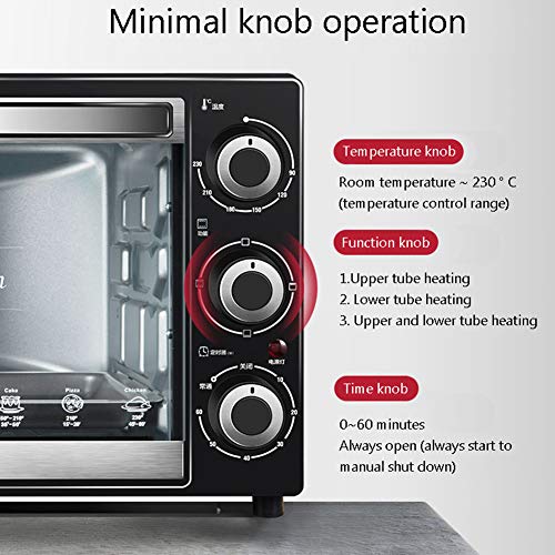 Automatische mini-oven met kookplaat en grill, 32L elektrische oven multifunctionele bakmachine, 1500W drielaagse cake… - Afbeelding 4
