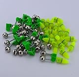 Samyo Set of 20pcs Night Fishing Rod Tip LED Red Light Clip with Twin Bells Ring Bite Lure Alarm