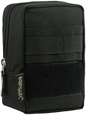 Tactical MOLLE Pouch, WSOLO™ Classic Weather-proof MOLLE Accessory Bag, Compact Utility Tactical EMT Pouch, Outdoor Small EDC Pack (Black)
