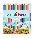PARTH IMPEX Premium Distinct Vibrant Colored Pencils Set (Pack of 24) with Sharpener for Crafting Doodling Drawing Scrapbooking Colored Pencils for Adult Coloring Books