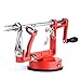 Apple Peeler Masione Slicer & Corer/Peel, Slice & Core W/Suction Base for Everyday Kitchen Use (Red)