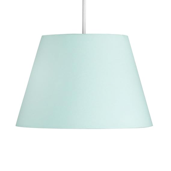 Modern 8" Tapered Duck Egg Blue Fabric Ceiling Pendant/Table Lamp Light