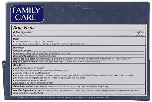 2 Pk. Family Care 831527005052-1 Clotrimazole Anti-Fungal Cream, 1% USP