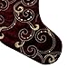 Valery Madelyn 21 inch Large Christmas Stocking Personalized, Luxury Burgundy Gold Velvet Christmas Stockings with Baroque Sequins and Faux Fur, Themed with Tree Skirt (Not Included)