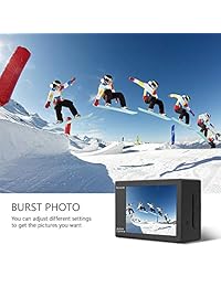 Dragon Touch 4K Cámara de acción 16MP Vision 3Pro WiFi 100 pies Cámara impermeable con pantalla táctil 170 ° Gran Angular y 2 baterías y kits de accesorios de montaje