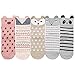 Hippih Girls Kids Animal Cotton Ankle Socks Toddler Crew Socks 5 Pack